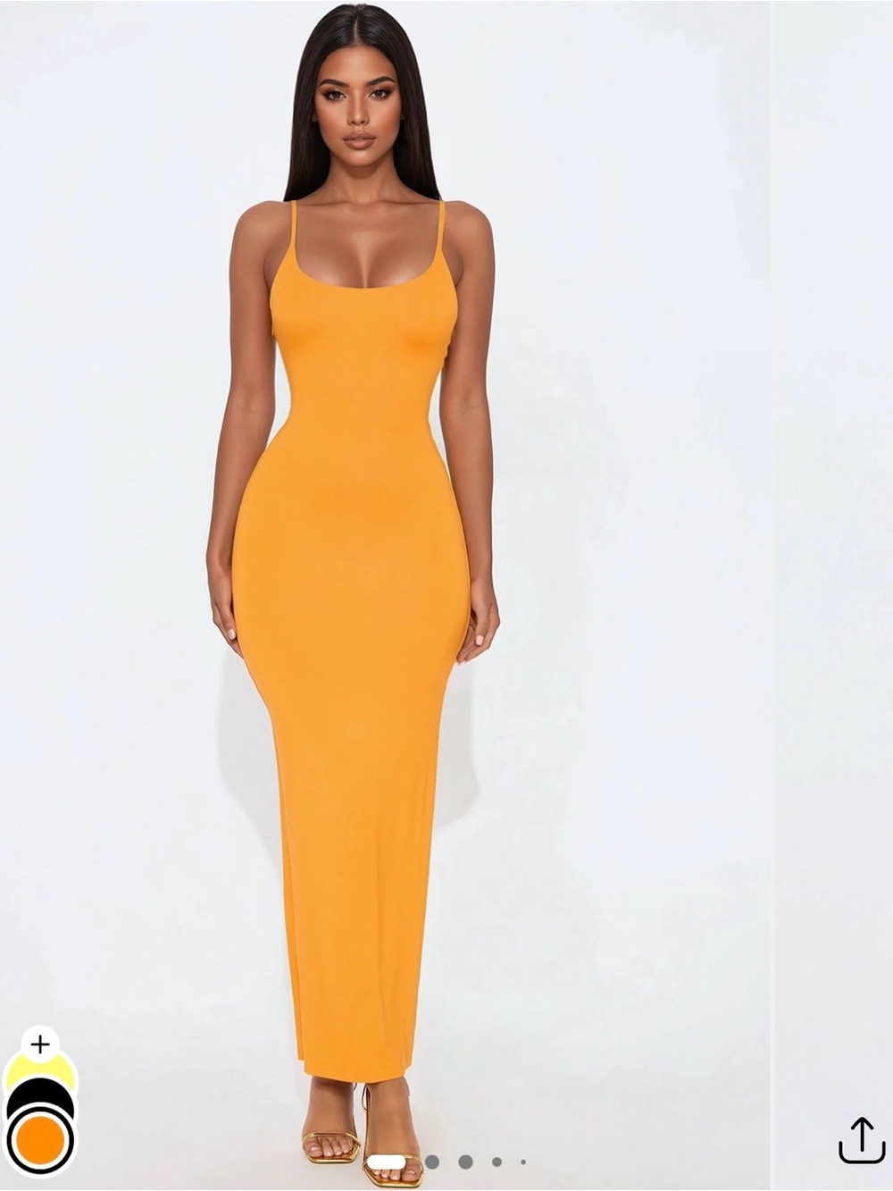 Fashion Nova Orange Scoop Neck Maxi Dress